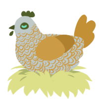 Ancient Relic, a silver and gold chicken with a double-lace pattern