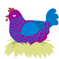 Blue Raspberry, a plum and sapphire chicken with a lace pattern