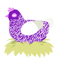 (unnamed), a violet and white chicken with a double-lace pattern