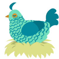 Seafoam, a mint and sea chicken with a lace pattern