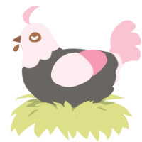 A grey and rose chicken with a head pattern