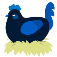 A tumblr and ultramarine chicken