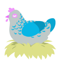 (unnamed), a silver and cerulean chicken with a half-lace pattern