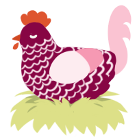 (unnamed), a maroon and rose chicken with a lace pattern