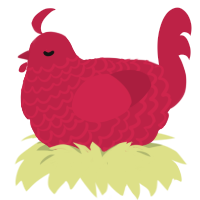 (unnamed), a crimson chicken with a lace pattern