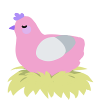 A pink and mist chicken