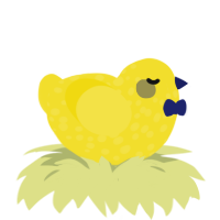A yellow chicken with a speckle pattern