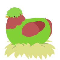 Greensward, a grass and red chicken with a head pattern