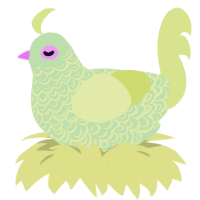 Elaine, a gluppy and lemon chicken with a double-lace pattern