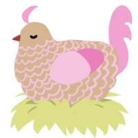 (unnamed), a beige and pink chicken with a lace pattern