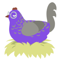 A blurple and ash chicken with a half-lace pattern