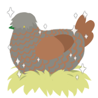 ün ün ün, a ash and brown chicken with a lace pattern