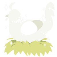 A white chicken with a neck-speckle pattern