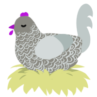 A ash and silver chicken with a double-lace pattern