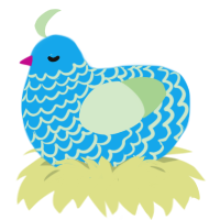 Kanata, a sky and gluppy chicken with a lace pattern