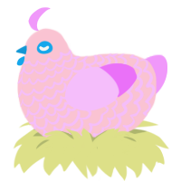 (unnamed), a rose and lavender chicken with a lace pattern