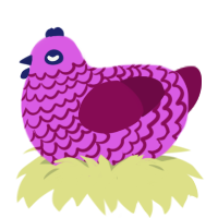 Pourlp, a orchid and wine chicken with a lace pattern
