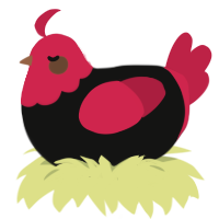 (unnamed), a black and crimson chicken with a head pattern