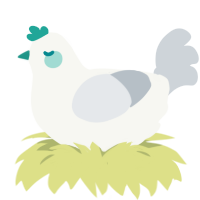 A white and mist chicken
