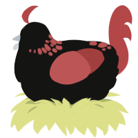(unnamed), a black and red chicken with a neck-speckle pattern