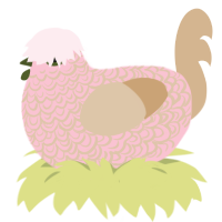 Raw, a rose and beige chicken with a double-lace pattern
