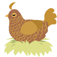 A brown and gold chicken with a lace pattern