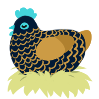 A tumblr and gold chicken with a lace pattern