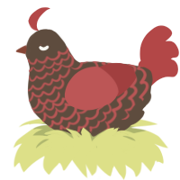 A bark and red chicken with a lace pattern
