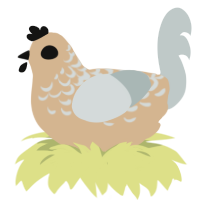 A beige and silver chicken with a half-lace pattern
