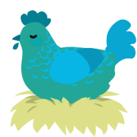 (unnamed), a turquoise and cerulean chicken with a half-lace pattern