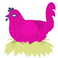 (unnamed), a fuchsia chicken with a speckle pattern