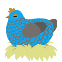 Satellite Dust, a sky and grey chicken with a lace pattern