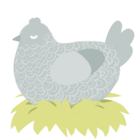 kiln, a silver chicken with a double-lace pattern