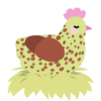 Pistache Noisette, a lemon and russet chicken with a speckle pattern