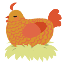 Nandos, a orange and vermilion chicken with a lace pattern