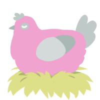 sweet, a pink and silver chicken