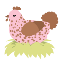 Choco Strawberry, a rose and brown chicken with a speckle pattern