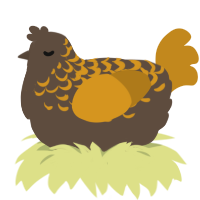 (unnamed), a bark and ochre chicken with a half-lace pattern