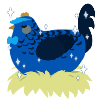 A ultramarine and tumblr chicken with a half-lace pattern