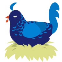 Jelly Cookie, a navy and sapphire chicken with a half-lace pattern