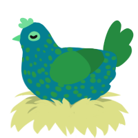 A sea and viridian chicken with a speckle pattern