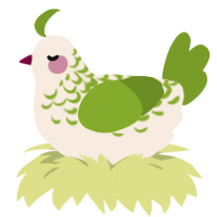 (unnamed), a cream and chartreuse chicken with a half-lace pattern