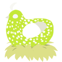 (unnamed), a lime and white chicken with a speckle pattern