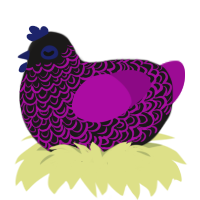 A sable and plum chicken with a double-lace pattern