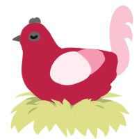 Valentine, a crimson and rose chicken