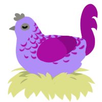 A lilac and plum chicken with a half-lace pattern