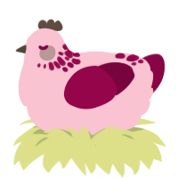 桃色, a rose and maroon chicken with a neck-speckle pattern