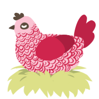 Sakura Wine, a rose and crimson chicken with a double-lace pattern