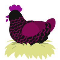 (unnamed), a black and wine chicken with a lace pattern