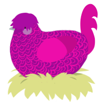 A plum and fuchsia chicken with a double-lace pattern